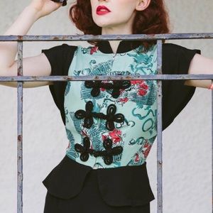 Trashy Diva Greta Absinthe Fans Zip Top Shirt